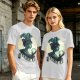 Olive Witch Graphic T-Shirt With Winged Monkey And Crystal Ball