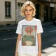 Olive T-shirt with Samurai Cat Riding Giant Frog Japanese Art Print