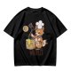 Olive T-Shirt With Cute Dog Chef Cooking Waffles Graphic