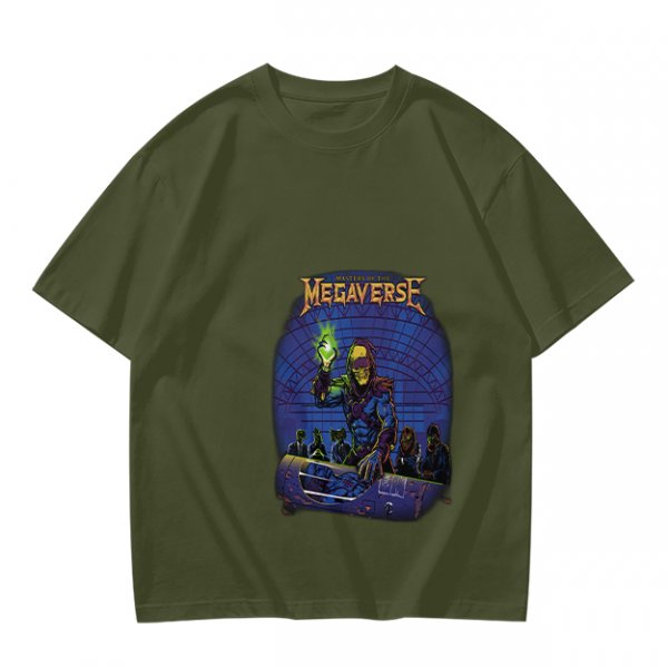 Olive T-Shirt With Megaverse Sci-Fi Villain Graphic Print