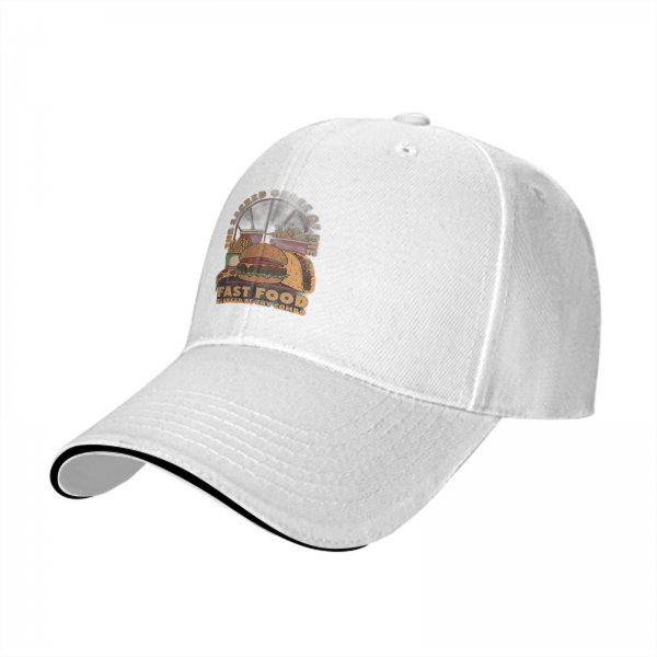 Black Baseball Cap With Sacred Fast Food Combo Graphic