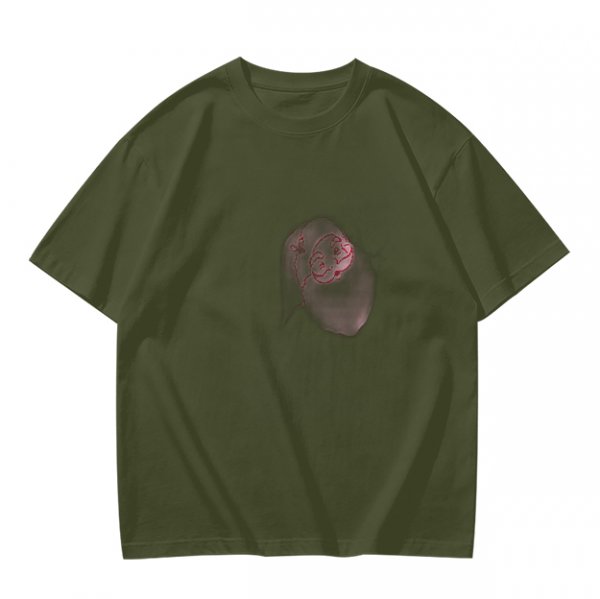 Olive Green T-Shirt With Cute Seal Print