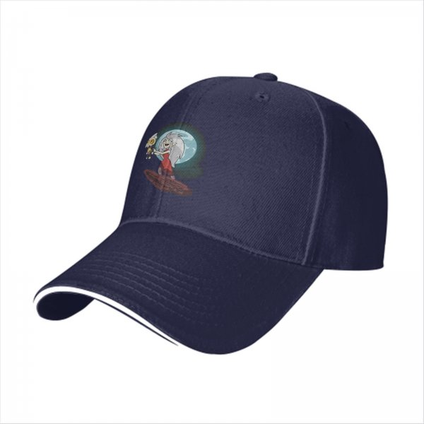 Black baseball cap with The Owl House Eda and King graphic print