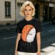 Olive T-shirt with Cute Hugging Salmon Sushi and Rice Print