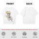 Olive graphic t-shirt with wolf rider and 'Fore' text print
