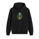 Black hoodie with Minecraft creeper campfire forest print