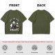 Olive t-shirt with cute grim reaper 'I put the cute in execute' print