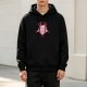 Black Hoodie with Festive Pink Santa Sheriff Badge Graphic