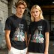 Olive T-Shirt Featuring 'king Club' and Animated Characters Print