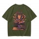 Olive T-Shirt With A Bear Holding A Campfire Mug Design