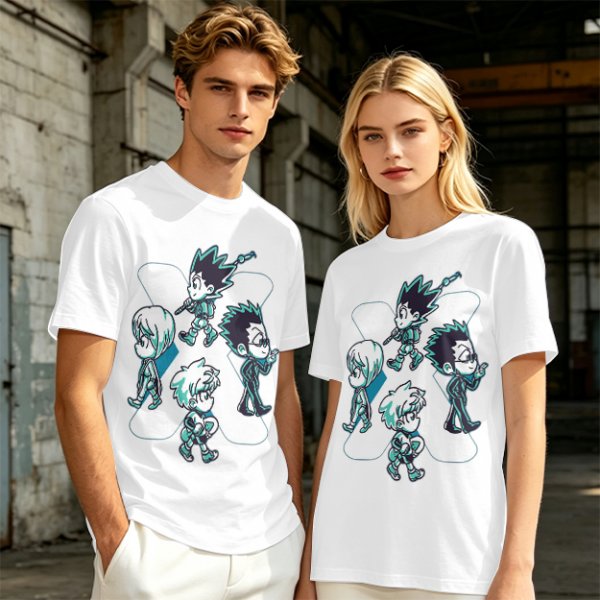 Hunter x Hunter Chibi Characters Graphic Olive T-Shirt
