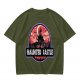Olive T-Shirt with Haunted Castle Silhouette Graphic Design