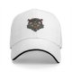 Black Baseball Cap With Swordsman Skull Graphic Design