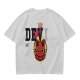 Olive T-Shirt with Red Devil Cat Graphic and The Dev Print
