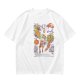 Olive Green T-Shirt With Surreal Mushroom And Vegetable Graphic Print