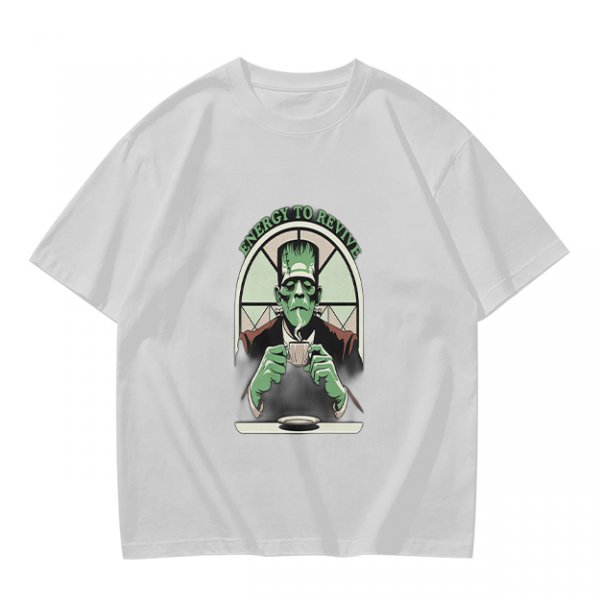 Frankenstein Monster Coffee T-Shirt Energy To Revive