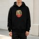 Black Hoodie With Ramen Bowl And 'I'm Stuck' Graphic Print