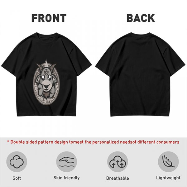 Olive T-Shirt With Cute Emotional Support Demon Goat Graphic