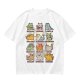 Olive green t-shirt with cute mythical monster cat graphic prints