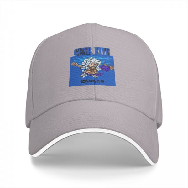 Black Baseball Cap with Gear Fifth Luffy Anime Print