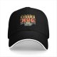 Black baseball cap with 'I need a huge cup of coffee' and cat graphic