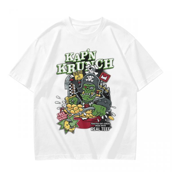 Kap'n Krunch Zombie Pirate Graphic Olive T-Shirt