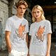 Olive T-Shirt with Cartoon Cat at Grave Print