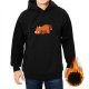 Black Hoodie With Cute Sleeping Red Panda Graphic