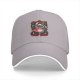 Black baseball cap with cute lamb holding sword 'Cute As Hell' graphic