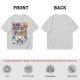 Olive green t-shirt with ramen monster anime graphic print