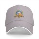 Black Baseball Cap With Cute Cat Holding Taiyaki Japanese Art