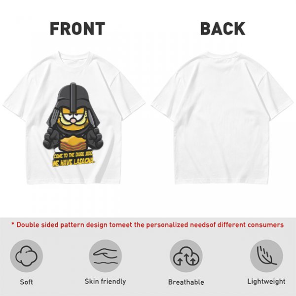 Garfield Darth Vader T-Shirt Come To The Dark Side We Have Lasagna
