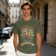 Olive T-shirt with Pirate Ship Homeward Bound Tattoo Style Print