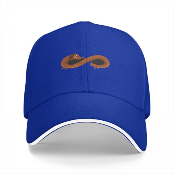 Black Baseball Cap With Dachshund Infinity Design