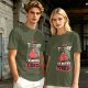 Olive T-Shirt with 'Not Today I'm Berry Tired' Strawberry Print