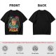 Olive t-shirt with space pizza alien graphic and 'We Came in Pizza' text