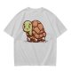Olive Green T-Shirt With Cute Cartoon Turtle Graphic