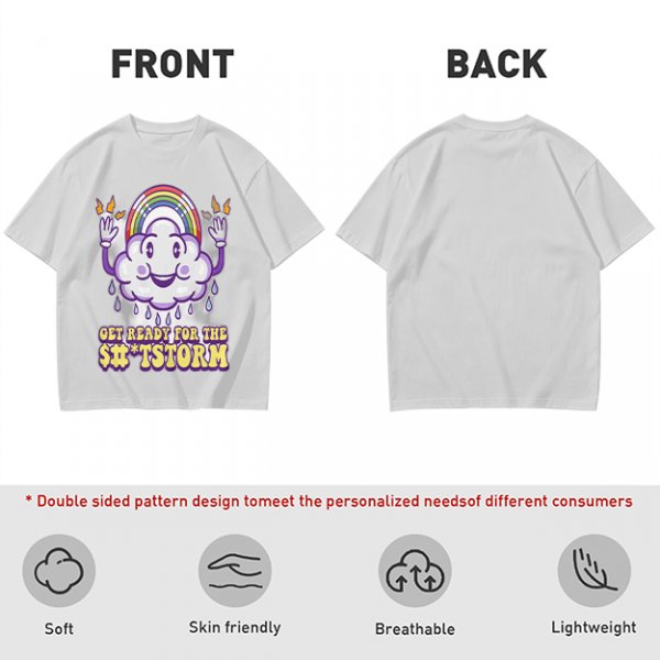 Get Ready For The Shitstorm Cloud Rainbow Graphic T-Shirt