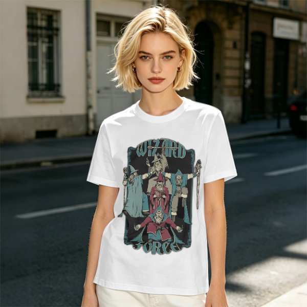 Olive T-Shirt With Wizard Force Graphic Art Print