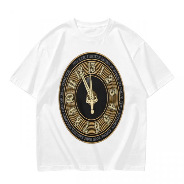 Olive T-Shirt With Thirteen Hour Clock Design