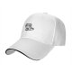 Black baseball cap with cute raccoon holding a coffee cup graphic
