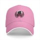 Black baseball cap with pink moon and princess silhouette graphic