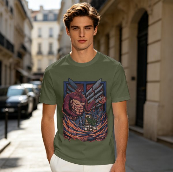 Attack on Titan Beast Titan vs Scout Levi Graphic T-Shirt