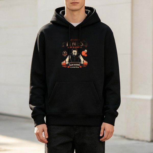 Fitness For Slashers Killer Routines Graphic Black Hoodie
