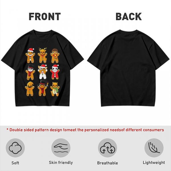 Olive Christmas Gingerbread Character Graphic T-Shirt
