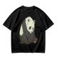 Olive T-shirt with Sad Sitting Panda Graphic Print