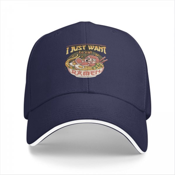 I Just Want To Eat Ramen Graphic Baseball Cap