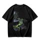 Olive T-shirt with cartoon lizard bench pressing weights in gym mirror
