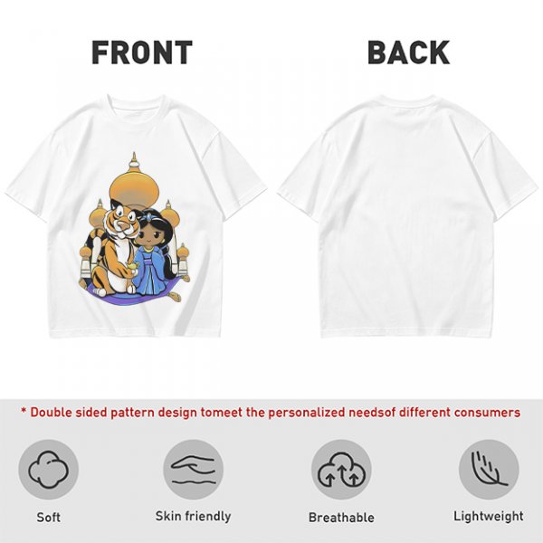 Disney Aladdin Princess Jasmine and Rajah Tiger Graphic T-Shirt