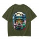 Spirited Away Bathhouse Graphic Tee with No Face and Dragon Art